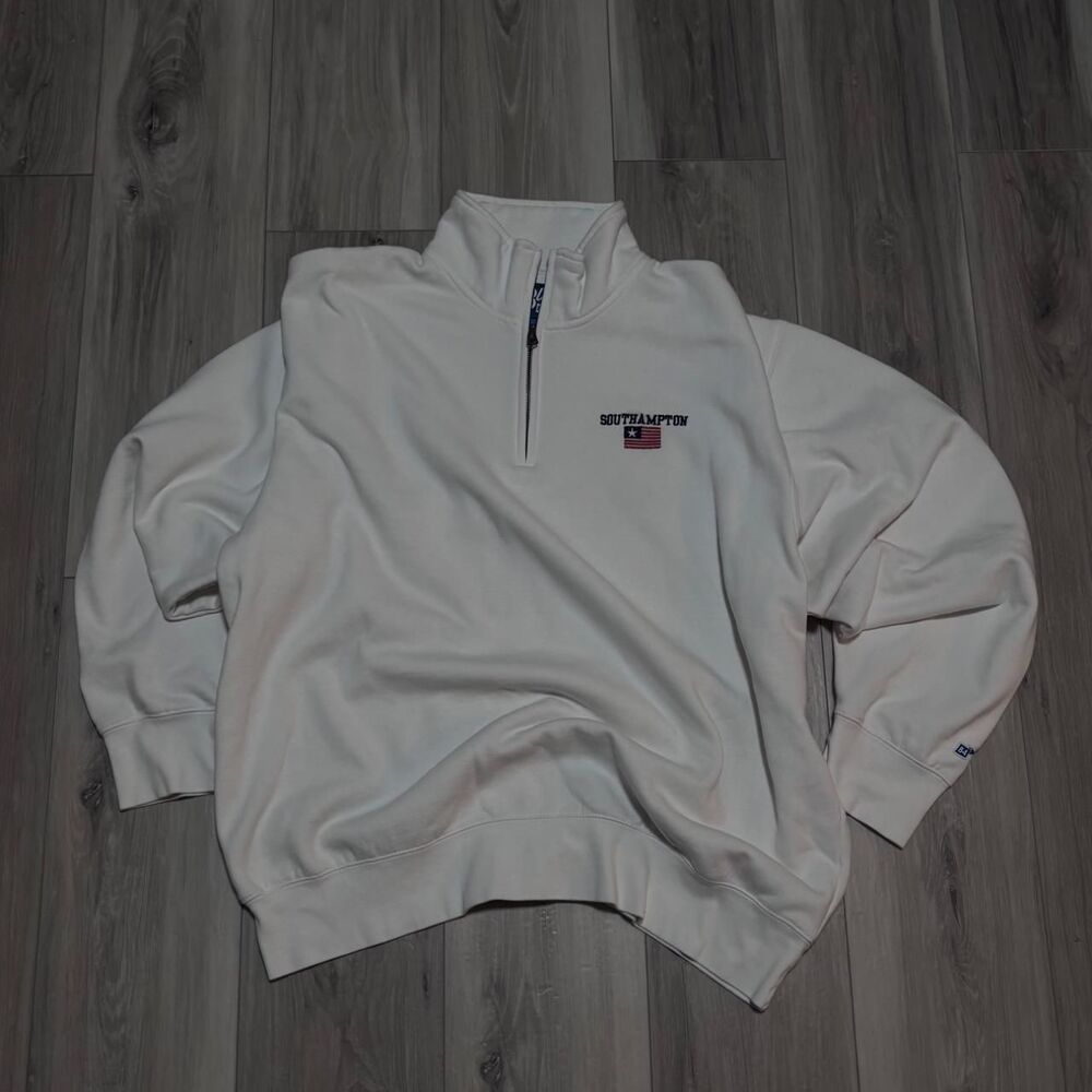 Blue-84 Men's White Quarter Zip